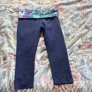 Fabletics Blue and Purple Capri Leggings